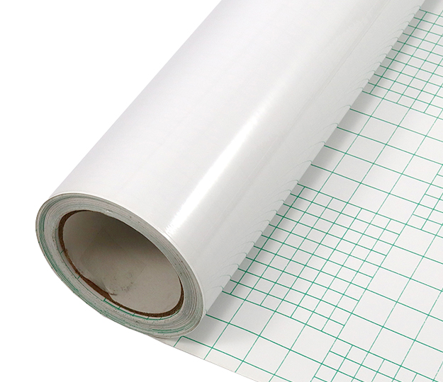 PVC glossy cold lamination film white background