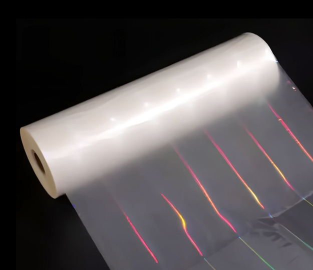 Transparent BOPP Holographic Line Hot Lamination Film Roll, Rainbow Line Hot Laminate Film