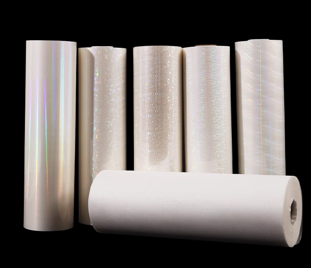 BOPP Holographic Assorted Texture Hot Lamination Film Roll, Multiple Rainbow Laser Effect Hot Laminate Film