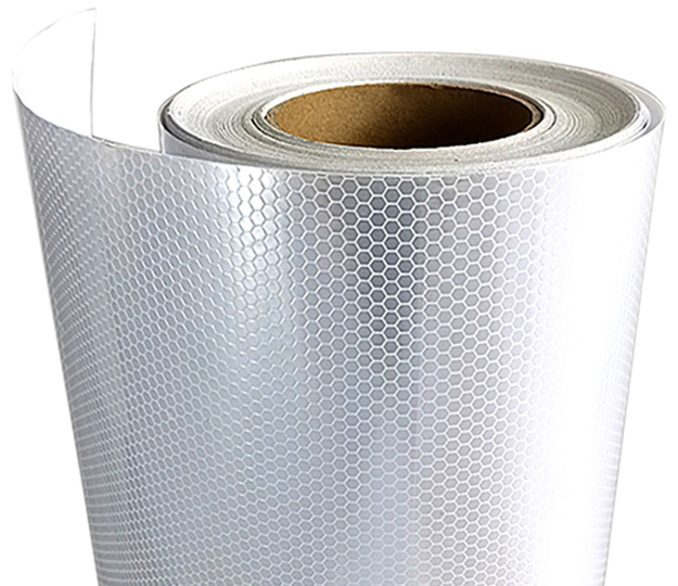 Honeycomb crystal grid reflective sheeting roll, silver printable reflective film for traffic sign printing