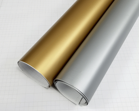 Matte Metallic Cutting Vinyl, Matte Gold & Matte Silver Non-reflective PVC, White Silicone Liner, Permanent Acrylic Adhesive for Sign Sticker Craft Decoration