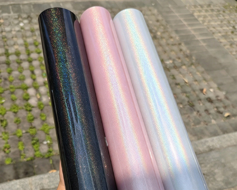 Holographic Glitter Car Wrap Vinyl, Rainbow Shimmer Air Release Vehicle Wrap