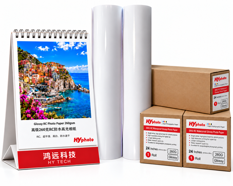 RC Waterproof Photo Paper Roll, White Resin Coated Inkjet Photo Media